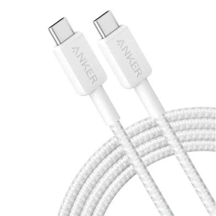 Cable Anker 322 Braided 60W USB-C to USB-C (6ft, 1.82 metros) White Iteration 1 Special