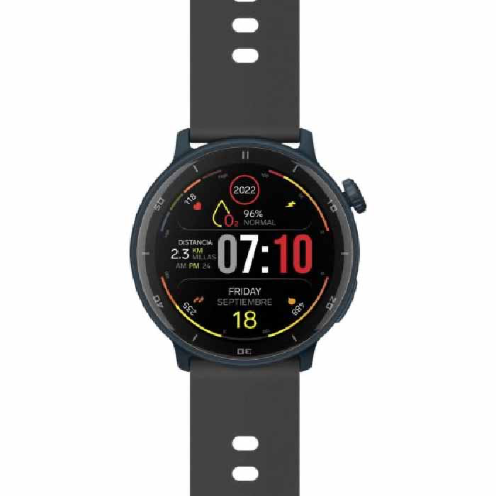 SmartWatch STEREN Bluetooth* Touch AMOLED* con función GPS, 1.4”, 3 ATM, 22 mm Negro