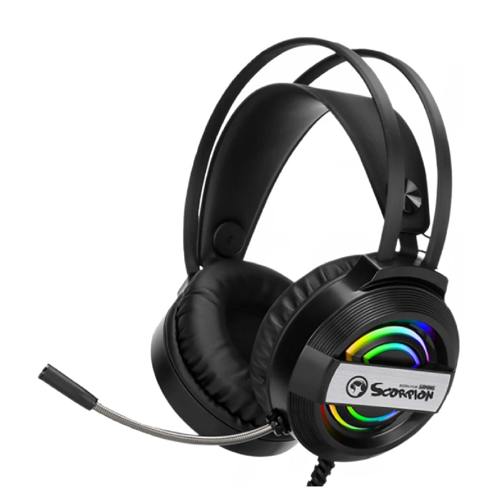 AUDIFONO LINEA SCORPION HG8902 MARVO NEGRO RGB