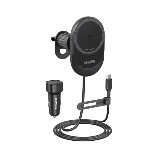 Cargador de carro para celulares ANKER MAGGO WIRELESS 5W, B2932H11 Negro